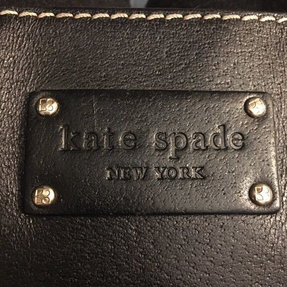 KATE SPADE NEW YORK Wellesley Kory Black Leather Open Top Work Tote Bag - Picture 4 of 7